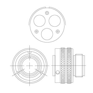 PKB06RWC28-22T, Круговой мил / технические характеристики соединителя 3 3 Contct Size 4 16 Temp Grip Scket Plug