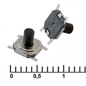 IT-1187A (4X4X4.3), Кнопка тактильная IT-1187A, 4x4x4.3 мм