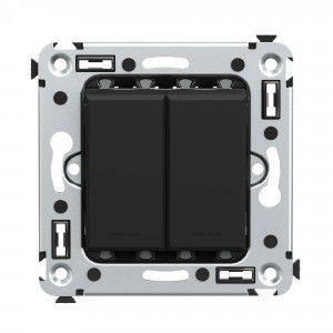 Переключатель 2-кл. СП Avanti "Черный матовый" 4412114