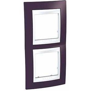 UNICA ХАМЕЛЕОН РАМКА 2-постовая, вертикальная, БЕЛЫЙ/ ГРАНАТ C3(+) MGU6.004V.872