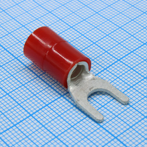 Наконечник кабельный вилочный изолированный НВИн 10-6 серия ПРОФИ, Наконечник кабельный вилочный изолированный с нейлоновой манжетой, сечение 10мм2 под М6