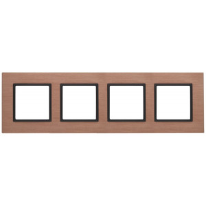 14-5204-14 Рамка на 4 поста, металл, Elegance, медь+антр (5/25/900) Б0034562