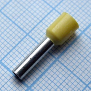 HE  4012  Yellow, наконечник кабельный торцевой трубчатый с изоляцией, L=19.5/12мм, сеч. пров. 4.0мм2