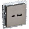 Розетка BRITE USB A+C 18Вт РЮ11-1-БрШ шампань BR-U22-018-K37