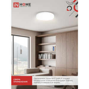 Светильник светодиодный NEO SIMPLE-9565-WH 95Вт 6500К 7600лм 230В 460х67мм бел. IN HOME 4690612060866