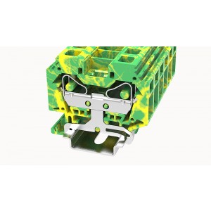 Заземляющая клемма WS16-SD-PE-01P-1C-00Z(H), Заземляющая клемма, тип фиксации провода: пружинный, номинальное сечение: 16 мм кв., ширина: 12 мм, цвет: желто-зеленый, тип монтажа: DIN35