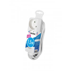 Удлинитель 3х1.5м без заземл. 16А IP20 ПВС 2х1 YKsm1.5m-3g(K)