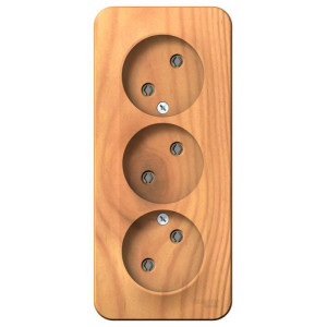 Розетка 3-м ОП Blanca 16А IP20 250В без заземл. без защ. шторок с изолир. пластиной ясень SE BLNRA000315