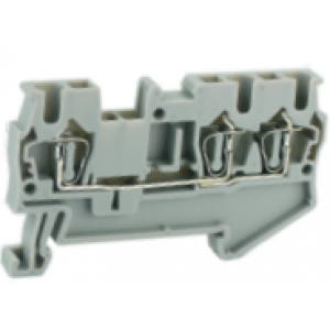 Проходная клемма UJ5-4/1X2E, Проходная клемма, 3 точки подключения, тип фиксации провода: пружинный, номинальное сечение: 4 мм кв., 40A, 800V, ширина: 6,2 мм, цвет: серый, тип монтажа: DIN35, стандарт GB/T14048.1,