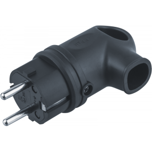 Вилка угловая 61 367 NCA-PLR01-16A-E-IP44-BL с заземл. каучук черн. Navigator 61367
