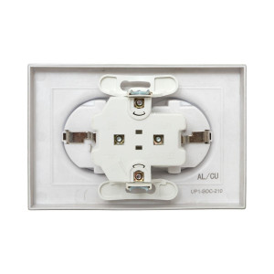 Механизм розетки двойной, 16А, с заземлением, без шторок, с рамкой, шампань Эпика EKF UP1-SOC-210