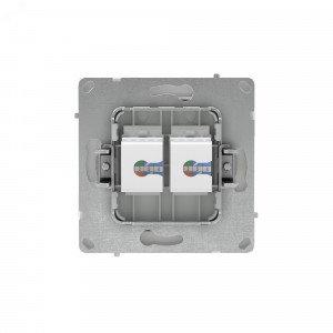 Компьютерная розетка RJ-45 без шторки, кат.6А двойная, KANT, белая магнолия 7000674