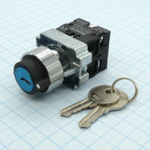 3SA8-BG33, Ключ-переключатель серии 3SA8 на 3 положения, 2NO, с фиксацией, 240В, 3А