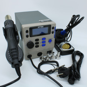 ST-8802, 800Вт двухканальная термовоздушная станция с паяльником (65Вт)