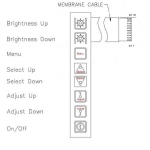 356301021-3, Средства разработки визуального вывода OSD- Membrane SWT 8-button(Vert)