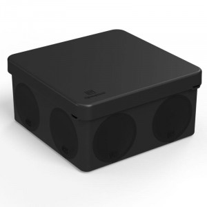Коробка распределительная ОП 100х100х50мм двухкомпонентная безгалоген. (HF) для прямого монтажа черн. 60-0300-9005
