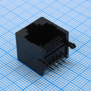 L-KLS12-133-8P8C-W/O-1-01, Розетка 8P8C (RJ45) угловая монтаж в отверстие
