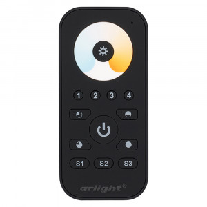 Сенсорный пульт SR-2819S-CCT (MIX, 4 зоны) 017677, Мультизонный пульт RF (868MHz) с сенсорным кольцом выбора температуры белого цвета и яркости, для MIX-лент, 4 зоны управления. Черный матовый корпус. Используется с контроллерами SR-1009xx. Размеры 120х55х17 мм. Держатель в комплекте. Аналогичные по дизай