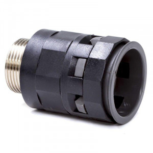 Муфта труба-коробка с металлической резьбой DN 29 мм, М32х1,5, полиамид, цвет черный PAS29M32N