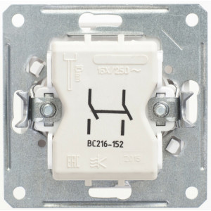 W59 1-клавишный ВЫКЛЮЧАТЕЛЬ 2-полюсный, 16АХ, механизм, БЕЛЫЙ C3(5)_ VS216-152-1-86