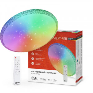 Светильник светодиодный COMFORT MYSTERY-RGB 55Вт 230В 3000-6500К 4400лм 400х70мм с пультом ДУ 4690612044620