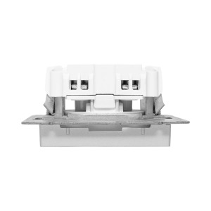 Механизм розетки, 16А, без заземления, без шторок, алюминий Эпика EKF UP1-SOA-100