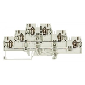 Этажная клемма WKFN 2,5 E3/35, Этажная клемма, 3 этажа, тип фиксации провода: пружинный, номинальное сечение: 2,5 мм кв., 20A, 500V, ширина: 5 мм, цвет: серый, тип монтажа: DIN35