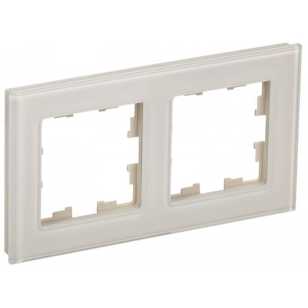 Изображение товара Рамка BRITE РУ-2-2-БрВа из стекла ваниль с скрытым монтажом