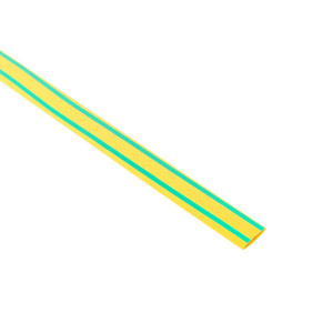 Термоусаживаемая трубка ТУТ нг 10/5 желто-зеленая в отрезках по 1м PROxima tut-10-yg-1m