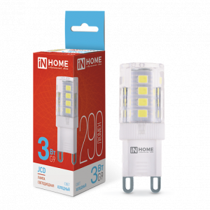 Лампа светодиодная LED-JCD 3Вт 230В G9 6500К 290Лм 4690612036281