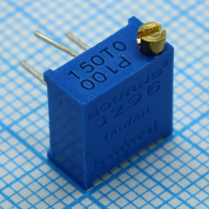 3296P-1-100LF, Потенциометр многооборотный керметный 10Ом 0.5Вт PC PIN