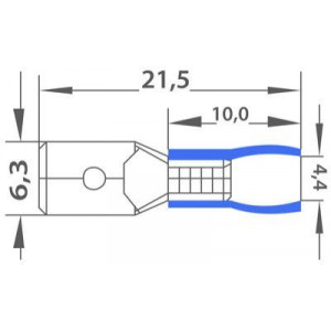 Клемма плоская изол. (штекер) (VM 2-250) 08-0333
