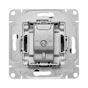 Механизм розетки TV, проходная, ч-рный Эпика EKF UP1-SOB-TV-2