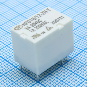 HFD16/12-ZH-T, Сверхминиатюрное сигнальное реле 3А одна контактная группа-два направления катушка 12В 0.2Вт