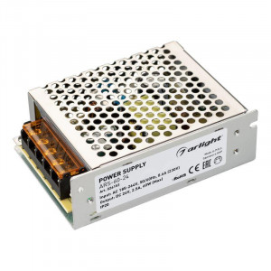 Блок питания ARS-60-24 (24V, 2.5A, 60W) 026153, Источник напряжения с гальванической развязкой для светодиодных изделий. Входное напряжение 185-264 VAC. Выходные параметры: 24 В, 2,5 А, 60 Вт. Встроенный PFC >0,5. Негерметичный алюминиевый сетчатый корпус IP 20. Габаритные размеры длина 110 мм, ширина