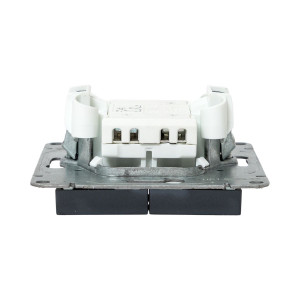 Механизм выключателя, двухклавишный, кнопочный, графит Эпика EKF UP1-SWG-23