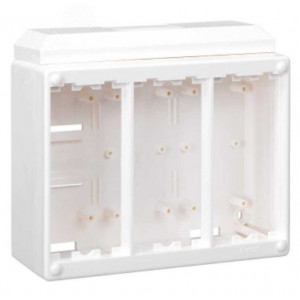 Блок настенный на 3 S-модуля Сима Класс, Блок настенный на 3 Sмодуля Сима Классик, накладной монтаж, белый