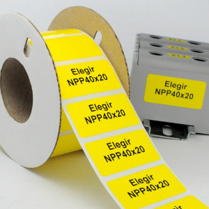 Маркировка прямоугольная NPP-40х20 Y, Маркировочная наклейка, для позиционного обозначения электрооборудования в шкафу и маркировки провода, размер 40х20 мм, цвет желтый, для принтера: RT200, RT230, в упаковке 1400 наклеек