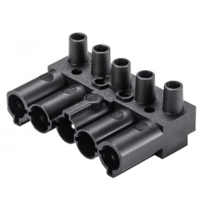 Контактная группа 92.052.3353.1, Вилочная контактная вставка, 5 полюсов, винтовая фиксация, номинальные характеристики: 250/400V, 20A, цвет: черный, серия gesis GST18i5