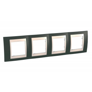 UNICA ХАМЕЛЕОН РАМКА 4-постовая, горизонтальная, БЕЖЕВЫЙ/ КАКАО C3(+) MGU6.008.571