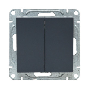 Механизм выключателя, двухклавишный, кнопочный, графит Эпика EKF UP1-SWG-23