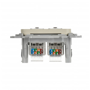 FLITE Розетка 2-местная компьютерная RJ45 категория 5Е UTP РК5е-2-0-ФлСл сливочный IEK FI-K22-1-K86