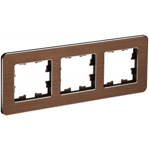 BRITE Рамка 3-мест. РУ-3-1-Бр металл коричн. RE AL BR-M32-M-21-K30