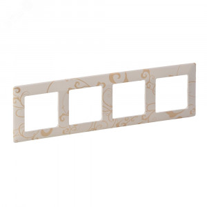 Valena LIFE Рамка 4 поста Ампир бежевый универсальная 754114
