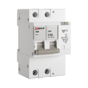 Выключатель автоматический дифференциального тока 2п 50А 100мА АД-2 PROxima EKF DA2-50-100-pro