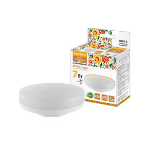 Лампа светодиодная GX53-7 Вт-230 В-4000 К-Э, h=26 мм, Народная SQ0340-1520