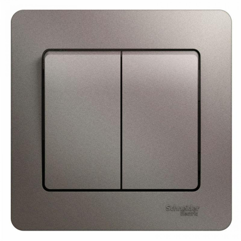 Изображение товара Выключатель 2-кл. СП Glossa 10А IP20 серебристый винтовое крепление