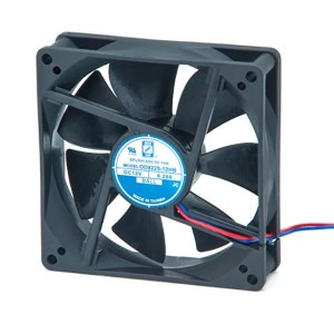 OD9225-12MB, Вентиляторы постоянного тока DC Fan, 92x25mm, 12VDC, 44CFM, 0.15A, 31dBA, 2400RPM, Dual Ball Bearing, Lead Wires