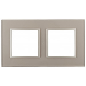 14-5102-04 Рамка на 2 поста, стекло, Elegance, шампань+шамп (5/50/1200) Б0034491