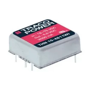 THN 15-2423WI, Преобразователь DC/DC на печатную плату вход 24В двуполярный выход 15В/-15В 0.5A/-0.5A 15Вт 6-Pin